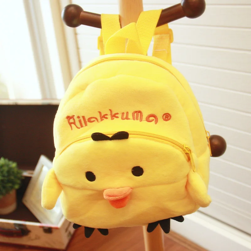 Rilakkuma Kiiroitori Chick Cute Mini Small Plush Backpack Baby School Bags Kids Kindergarten Preschool Backpack for Girls Boys