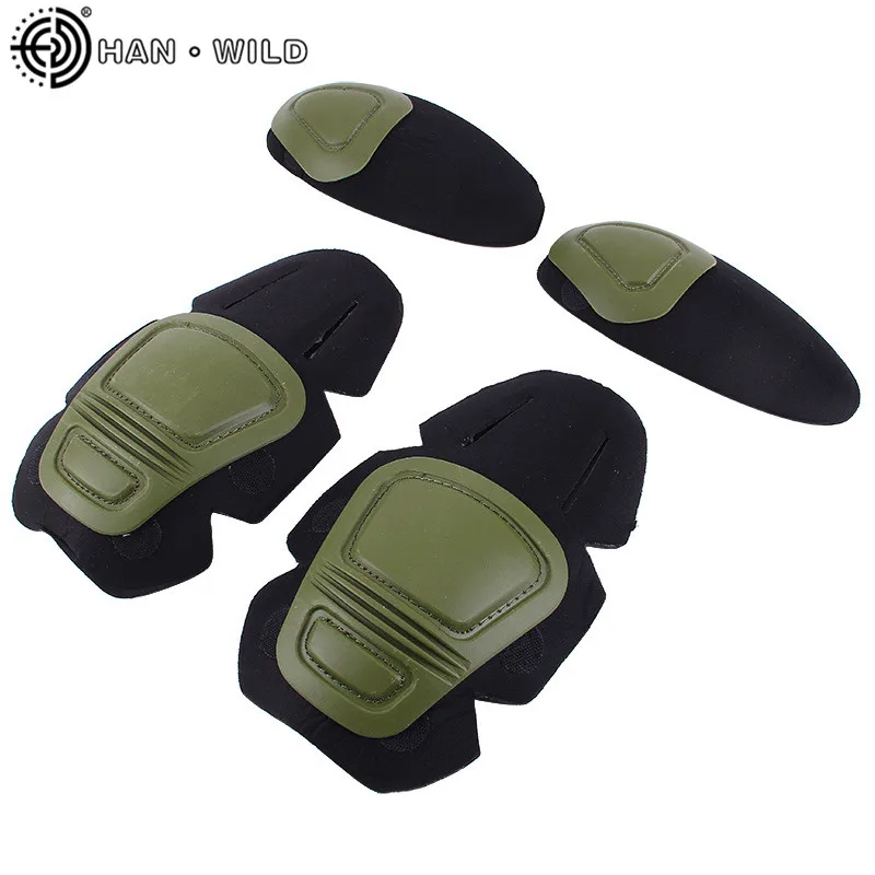 HAN WILD-Genouillères imbibées de grenouille, support de coude, paintball, airsoft, DulKneepad, genouillère interpolée, ensemble d'équipement de saut