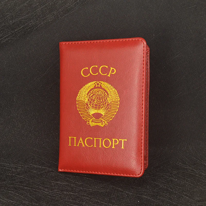 CCCP Ussr Passport Holder Russian Federation Case for Passports High Quality Pu Leather Travel Wallet Card Holder