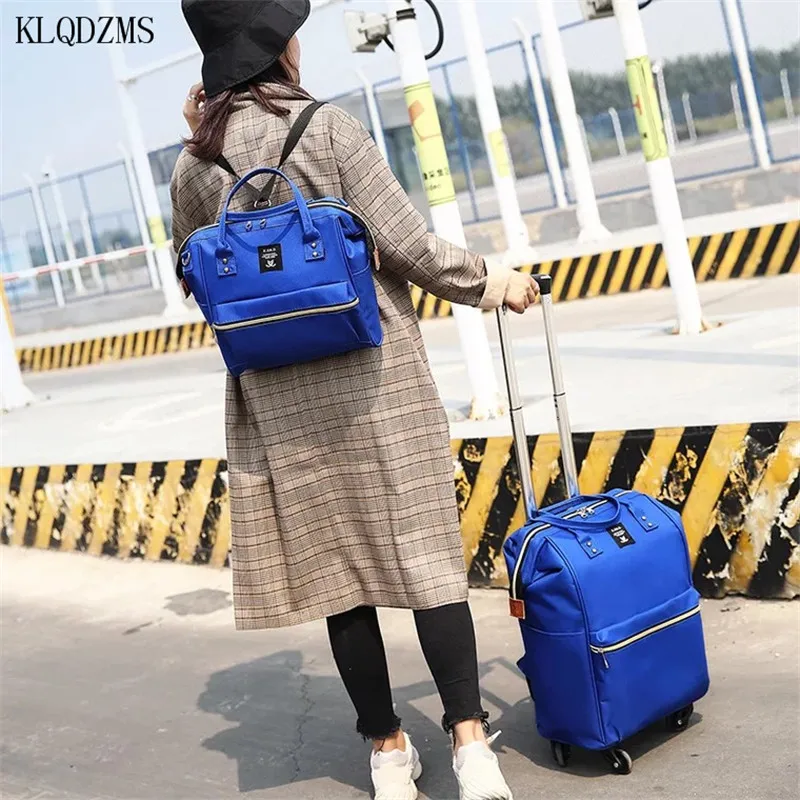 KLQDZMS Fashion Rolling luggage Set Woman travel bag with wheels Spinner trolley suitcase