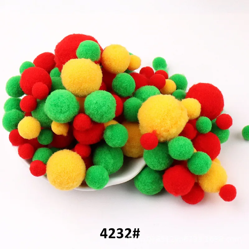 10mm To 30mm 20g Multi Size Mix Colors Pompom Fur Craft DIY Soft Pom Poms Balls Wedding Decoration Glue on Cloth Accessories