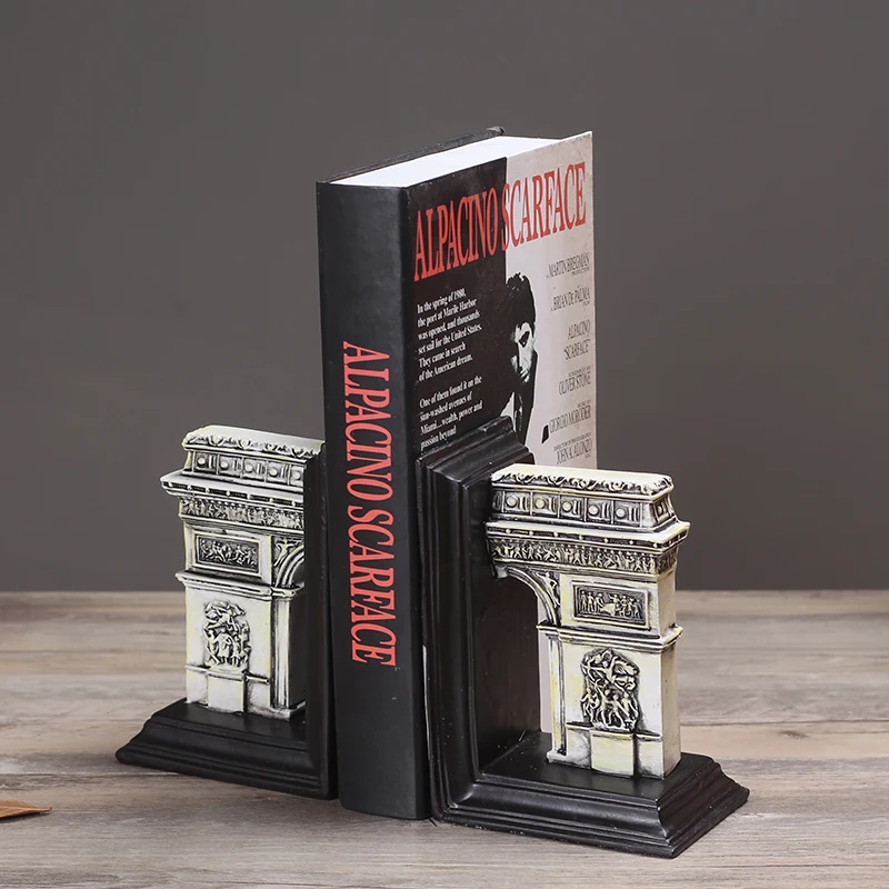 Set of 2 Decoration Resin Triumphal Arch Bookends