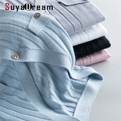 SuyaDream Frau Strickjacke Einreiher Seide Mischung Rippen Strickwaren 2021 Herbst Winter Casual Outwears