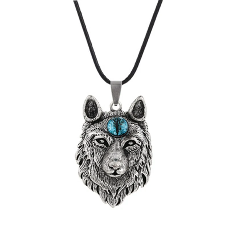 11 Styles Creative Tibetan Silver Norse Wolf Head Pendant Amulet Animal Long Necklaces For Women Fashion Unisex Jewelry