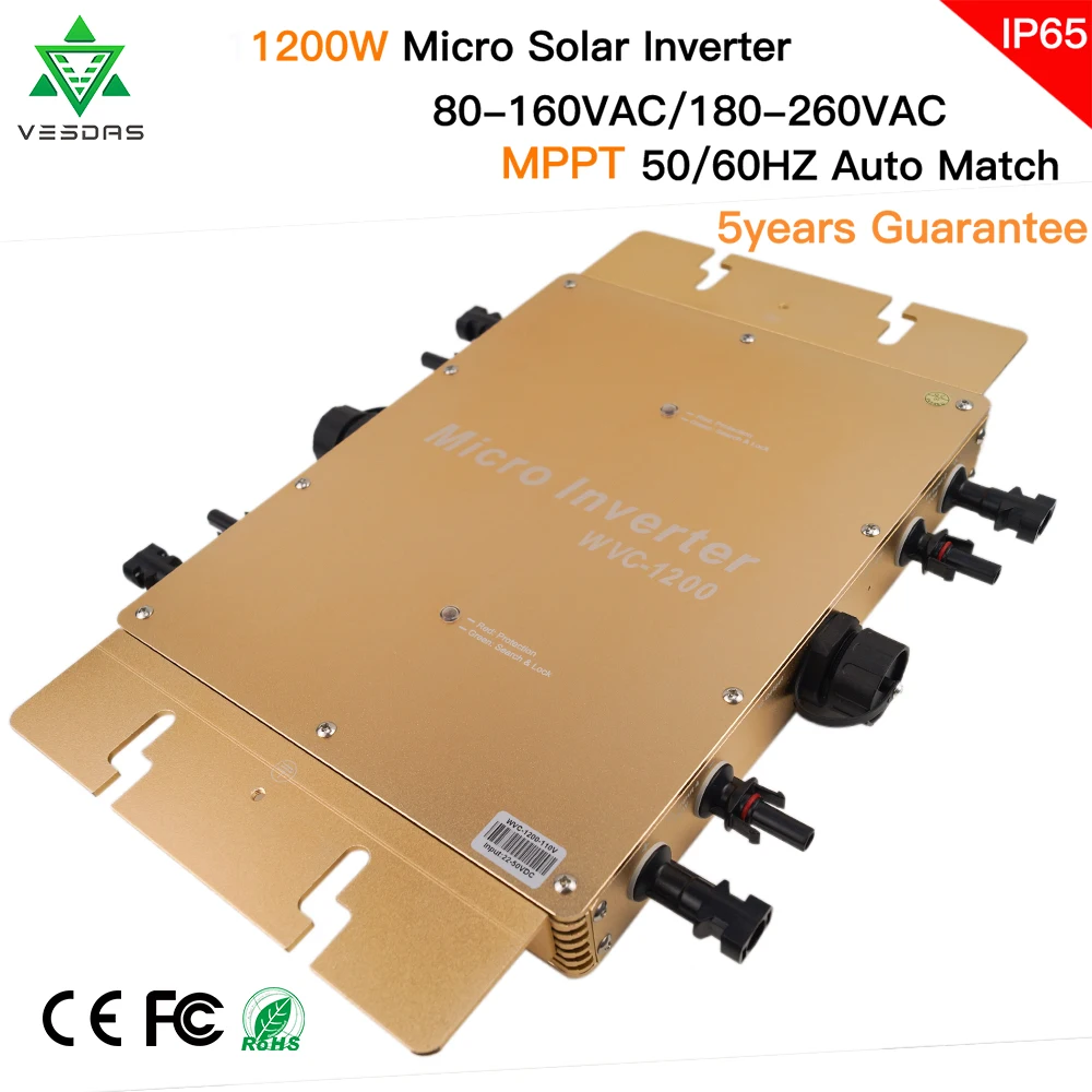 30V 36V 1200W Microinverter Micro Solar Inverter On Grid Tie Invert Pure Sine Wave Converter For 250W 300W 325W Solar Panel