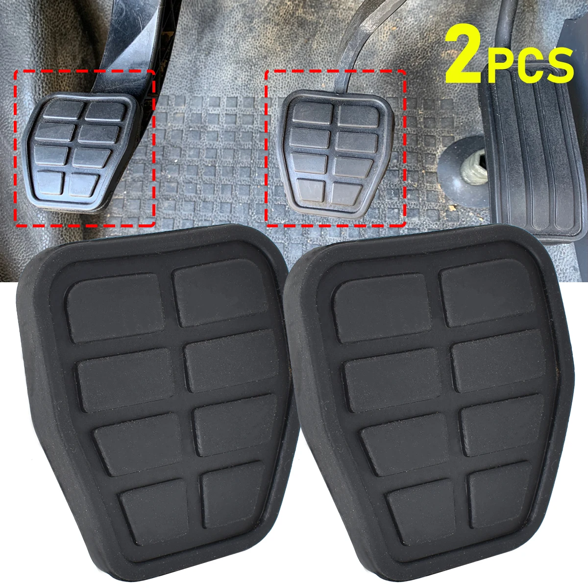 2Pcs Car Foot Pedal Clutch Brake Rubber Pad Cover For VW Golf Jetta MK2 T4 C44 1983 - 1992 Auto Replacement Interior Accessories