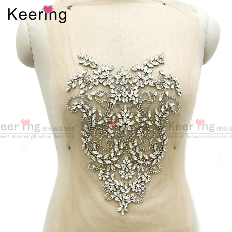 

Silver Bodice Applique for Wedding Dress, Hand-made DIY, A Variety of Occasions, WDP-111