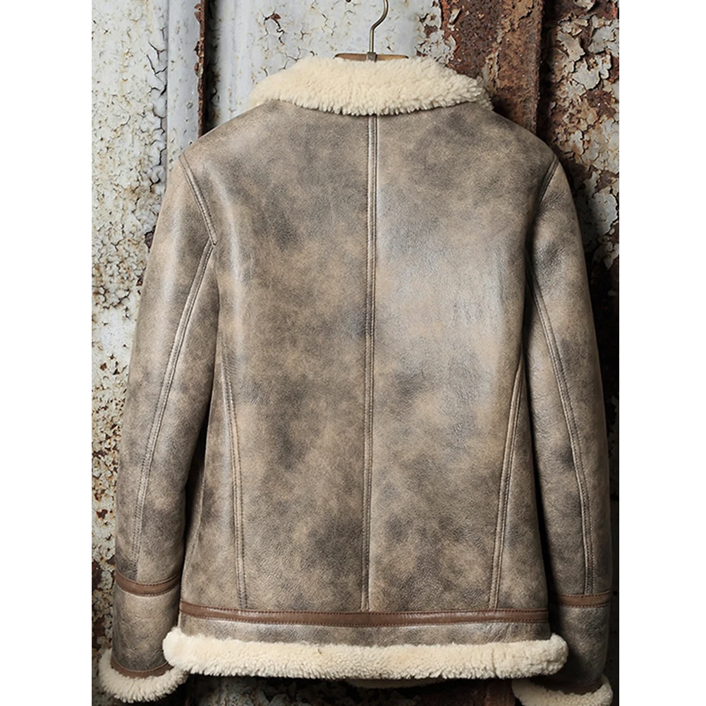 Shearling Áo Khoác Nam B3 Áo Khoác Bomber Áo Da Cừu Áo Khoác Da 2019 Mới Nam Mùa Đông Ngắn Vải Áo Khoác Nỉ