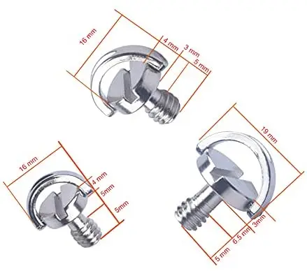 15pcs Steel D Shaft D-Ring 1/4