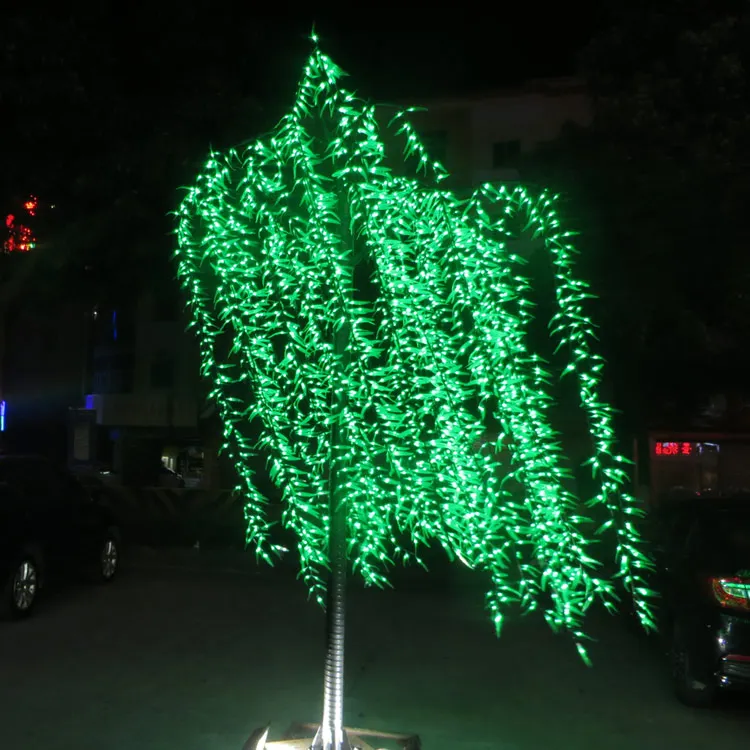 Led Artificial Willow Weeping Tree Light Outdoor Use 3m/9.8ft Height 2304pcs LEDs Rainproof Christmas Decoration Waterproof Tree