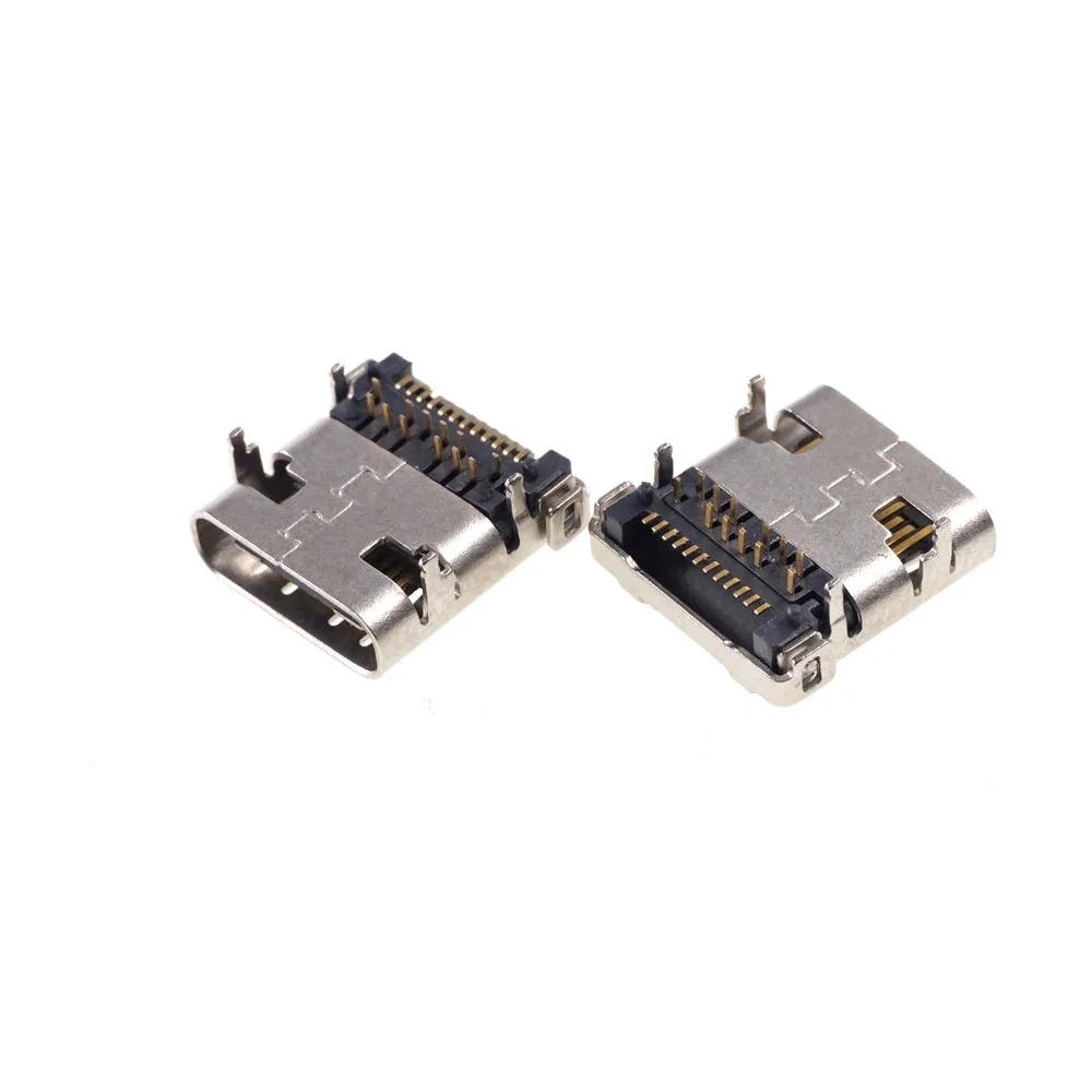 5 50 Pcs USB 3.1 Type C Connector 24 Pin Female Right Angle SMT Tab USB 3.1 Version Socket Receptacle USB C
