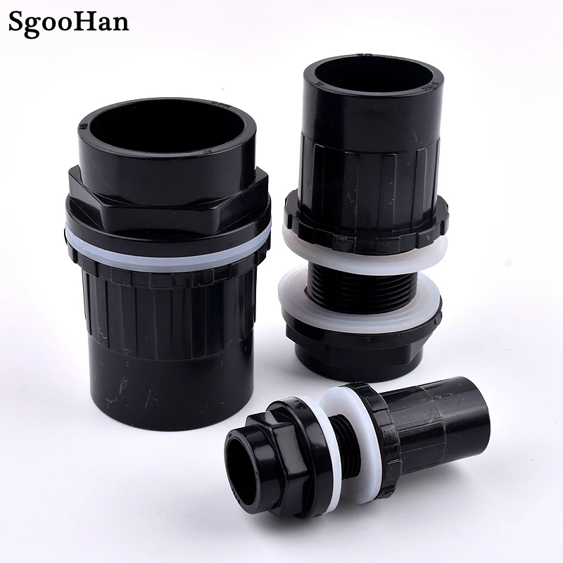 

1~20pcs Black I.D 20~50mm PVC Pipe Aquarium Fish Tank Drain Joint Fittings Home DIY Water Inlet Outlet Tank Tube Connectors