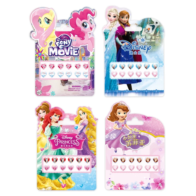 Disney girls Frozen elsa Anna 3D earrings stickers Princess Sophia Mickey Minnie kids Makeup DIY Toys Nail Stickers