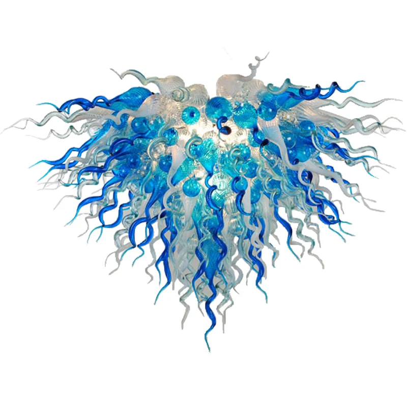 Blue Glass Pendant Lamps Chihuly Hand Blown Glass Chandeliers for Home Decoration 32 by 24 Inches