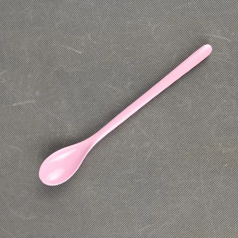 1PC สุ่มสี Long Handle ช้อนซุปชากาแฟช้อน Flatware ข้าวช้อนอาหารอาหารค่ำ Scoops ห้องครัว supply