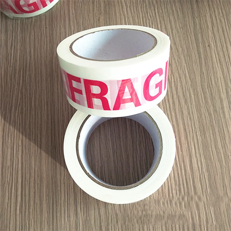 1 Roll 66 Meters Fragile Red Safety Adhesive Warning Tapes DIY Sticker For Goods Packing Material