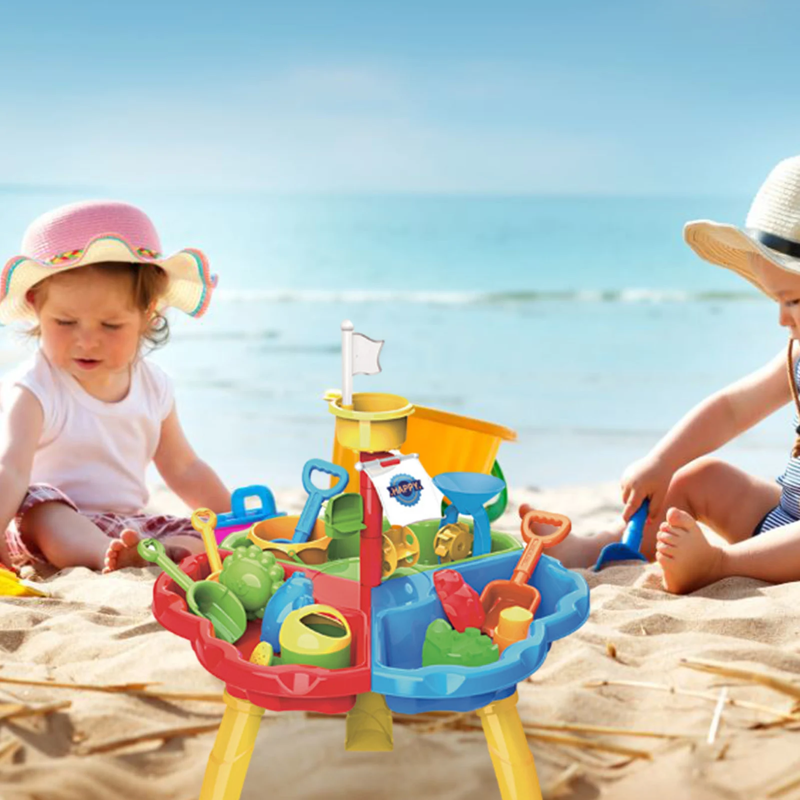 Sand Play Toy Set para crianças, Sandpit Toys, Water Table, Table de atividades, Outdoor, Verão