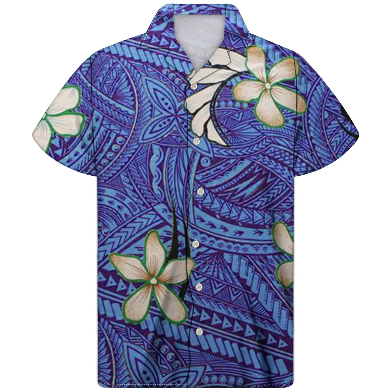 Hycool Men's Floral Printed Short Sleeve Shirt Blue Luxury Designer Shirts for Men Fancy Hawaii Beachwear Summer Fashion 2023