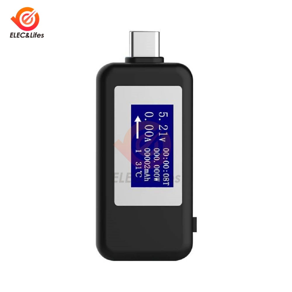 4-30V DC USB Tester Type-C LCD Digital Current Voltage Meter Timing Ammeter USB Charger Doctor Capacity Tester Power Indicator