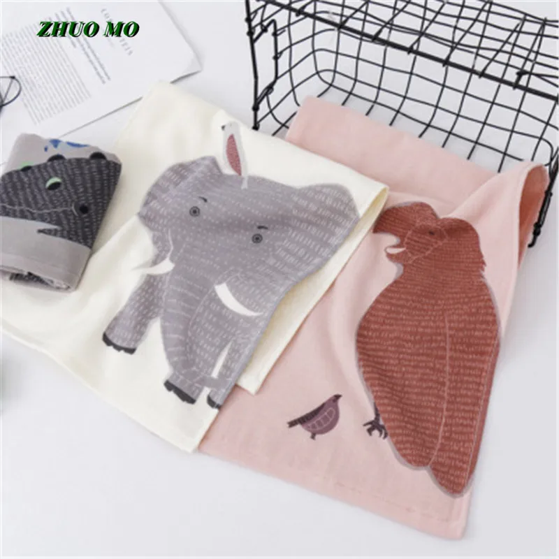 Cartoon Towel for Baby Shower, Parrot, Elephant, Crocodile, Soft Bathroom, Home, Children Gift, New, 30x60 cm, 2Pcs