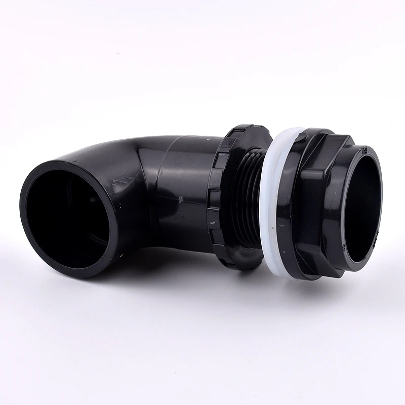 Black I.D 20~50mm PVC Pipe Aquarium Fish Tank 90° Elbow Drainage Connector Overflow Thread DIY Water Tank Inlet Outlet Joints