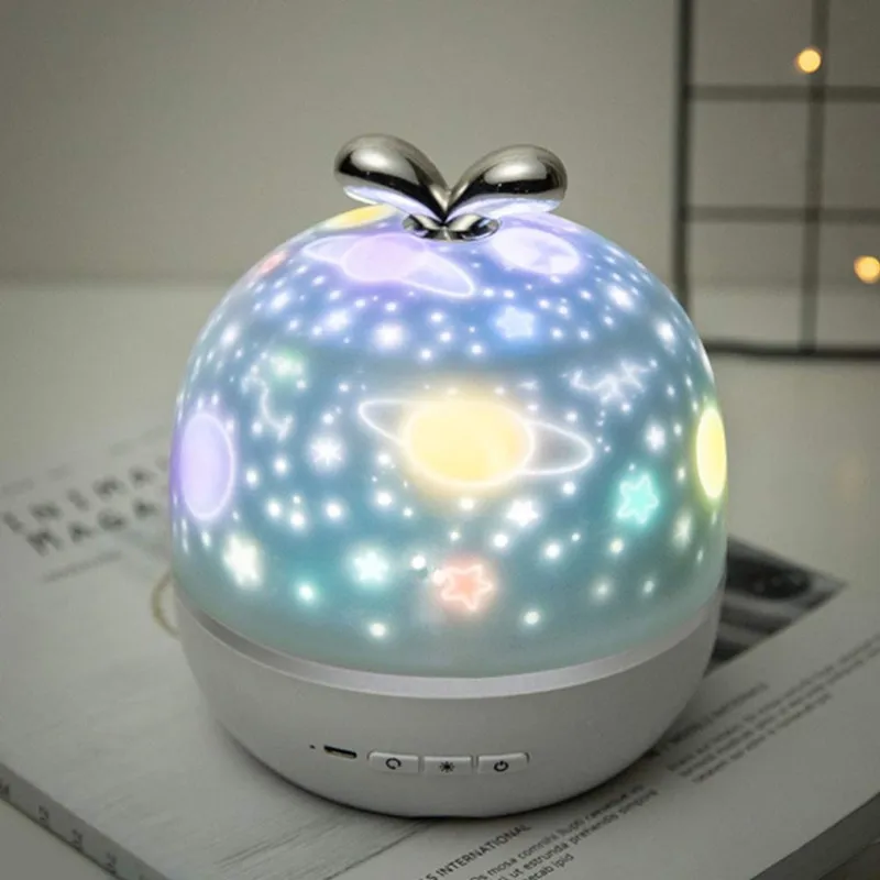 Lámpara de proyector colorida y luz nocturna 2 en 1, universo, cielo estrellado, lámpara LED giratoria, estrella intermitente, regalo para niños y