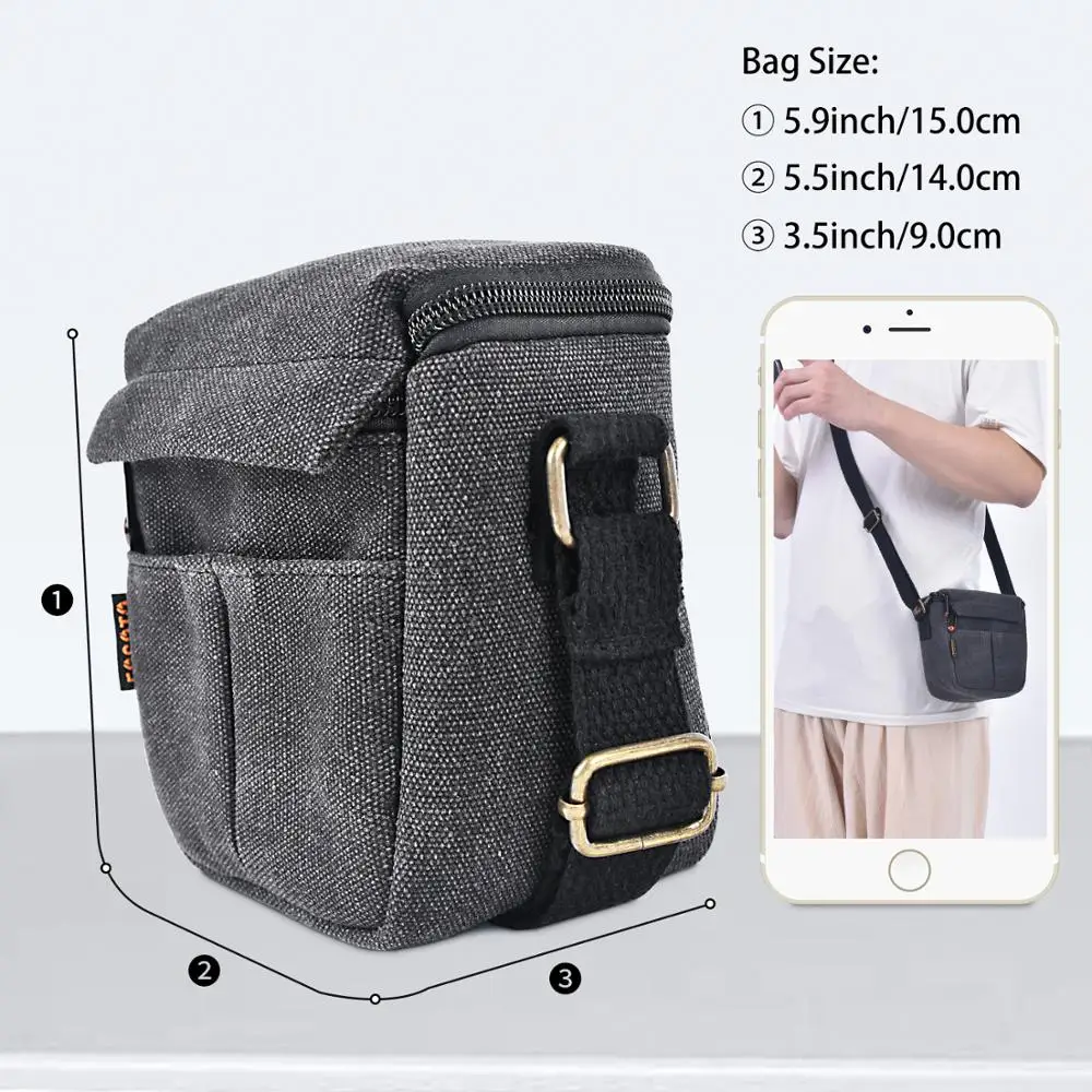 Fusitu Canvas Mirrorless System Camera Bag Shoulder Camera Bag For Canon EOS M100 M50 M10 M6 M3 M2 SX540 SX530 SX520 SX510