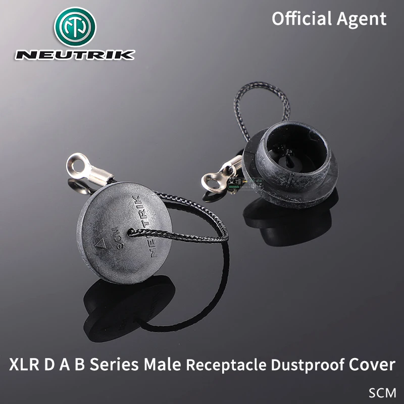 Neutrik XLR Cannon Male Receptacle Water Dust Protection Cover With Rope Cord SCM Chassis Connectors Cap for XLR D A B Series