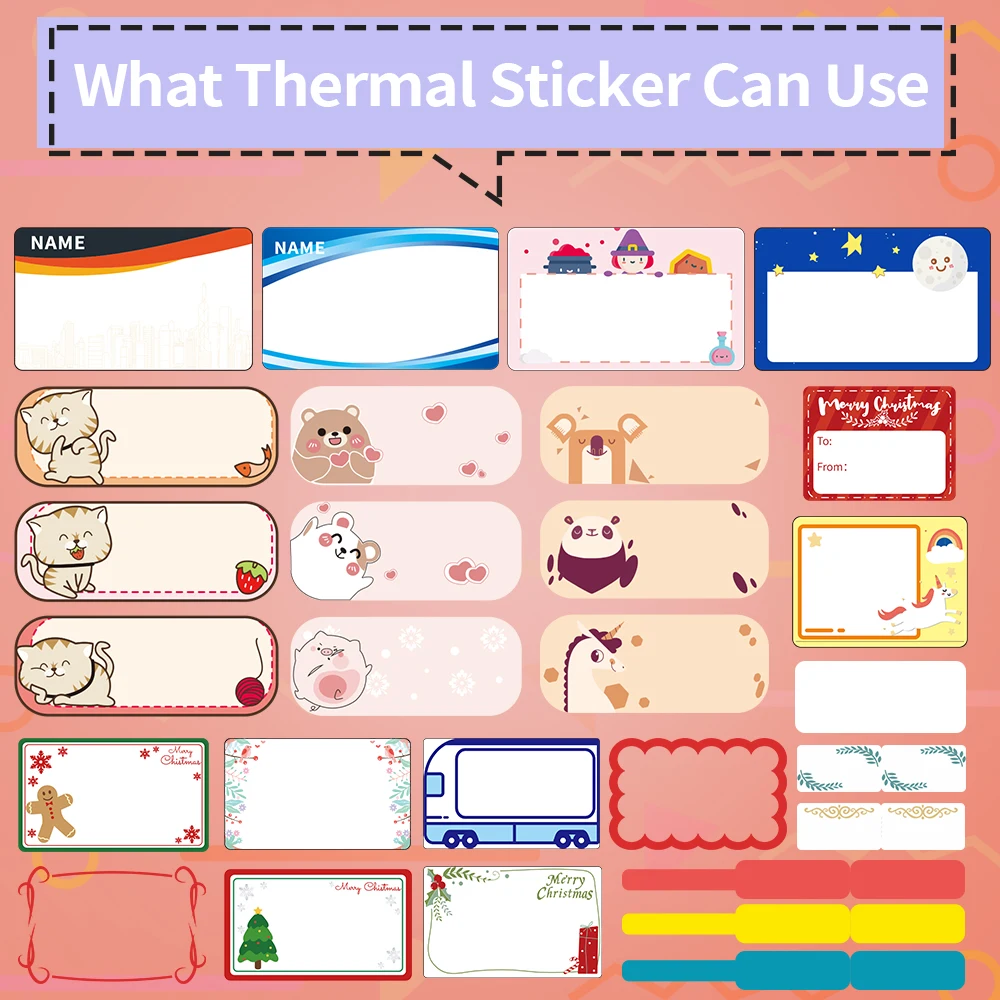 M110 Commercial Small Label Printer Phomemo Portable Thermal Sticker Printer Use for Supermarket, Jewelry, Cable Labels Printing