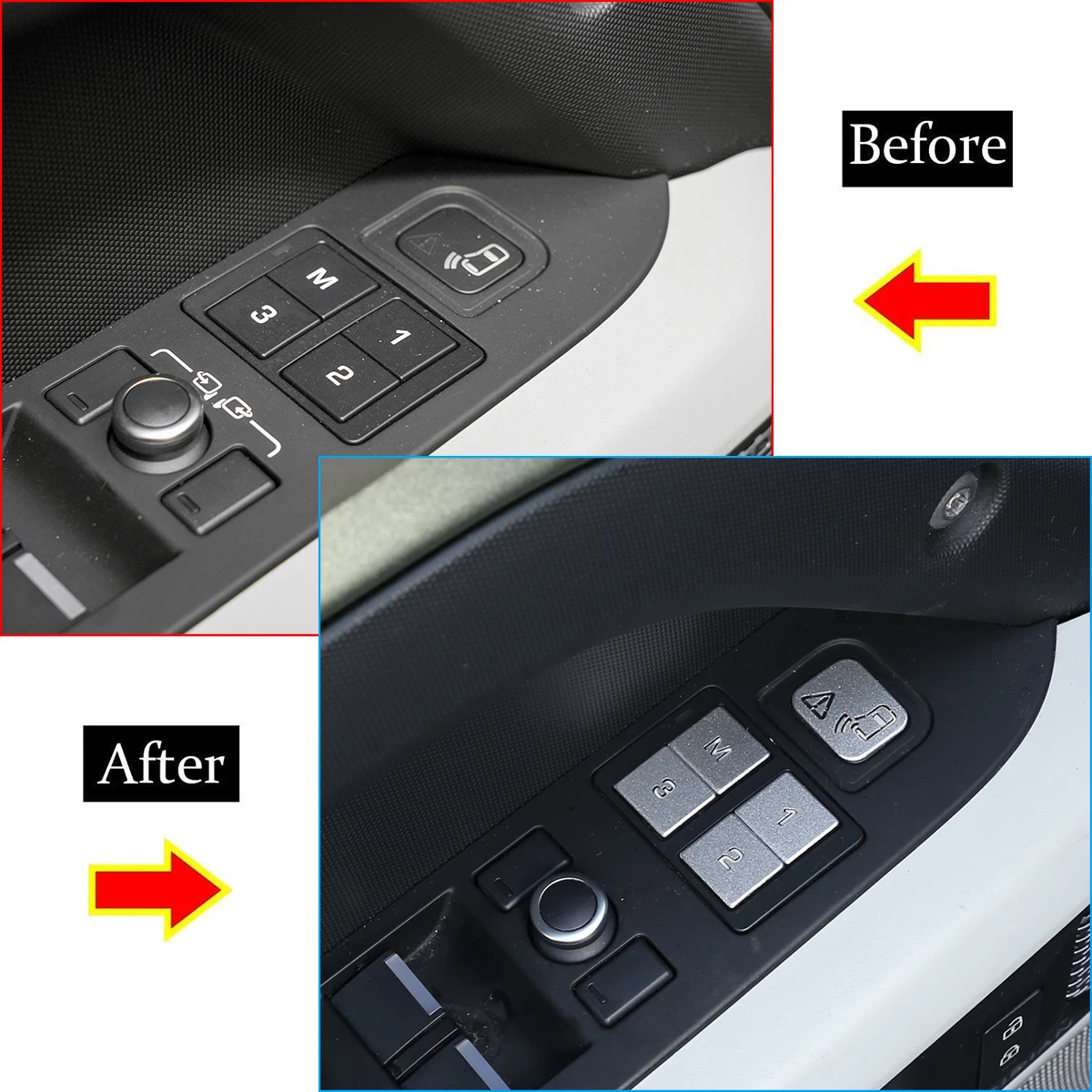 

For Land Rover Defender 110 2020-2024 stainless steel seat memory button stickers Car interior protection accessories