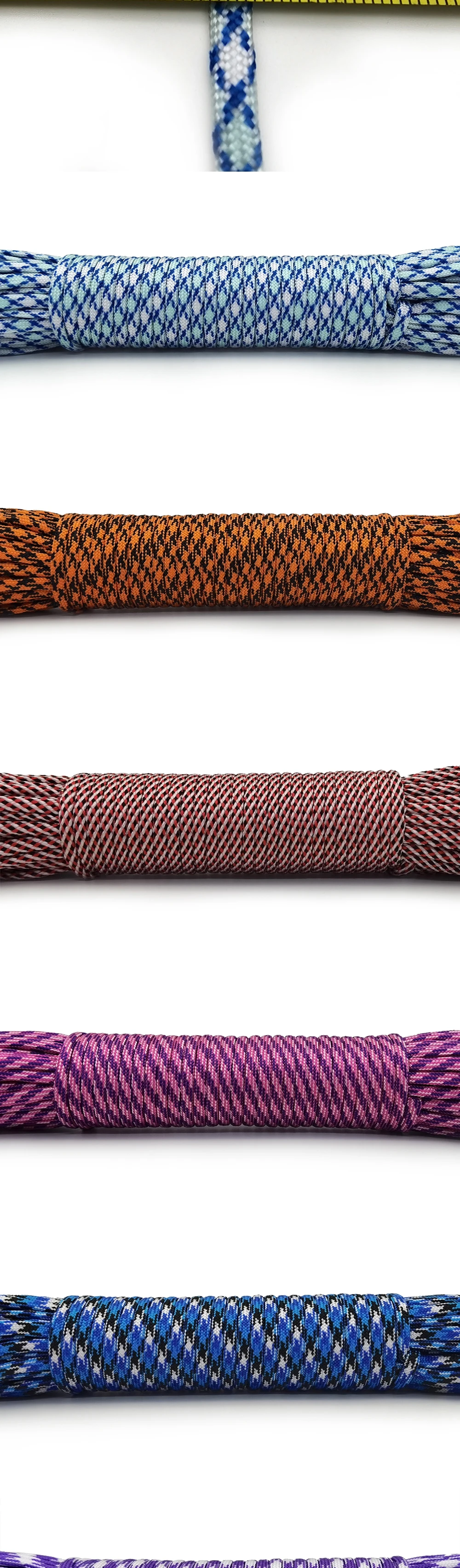 4 Size Dia.4mm 7 Stand Cores Paracord for Survival Parachute Cord Lanyard Camping Climbing Camping Rope Hiking Clothesline