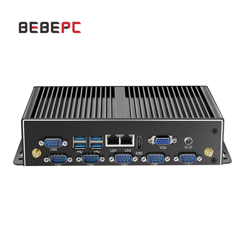 Мини-промышленный ПК BEBEPC безвентиляторный Dual LAN 6 *COM 4G LTE Core i5 10210U i7 4500U HD WiFi 6 * RS232 RS485 Windows 11 Компьютер Linux