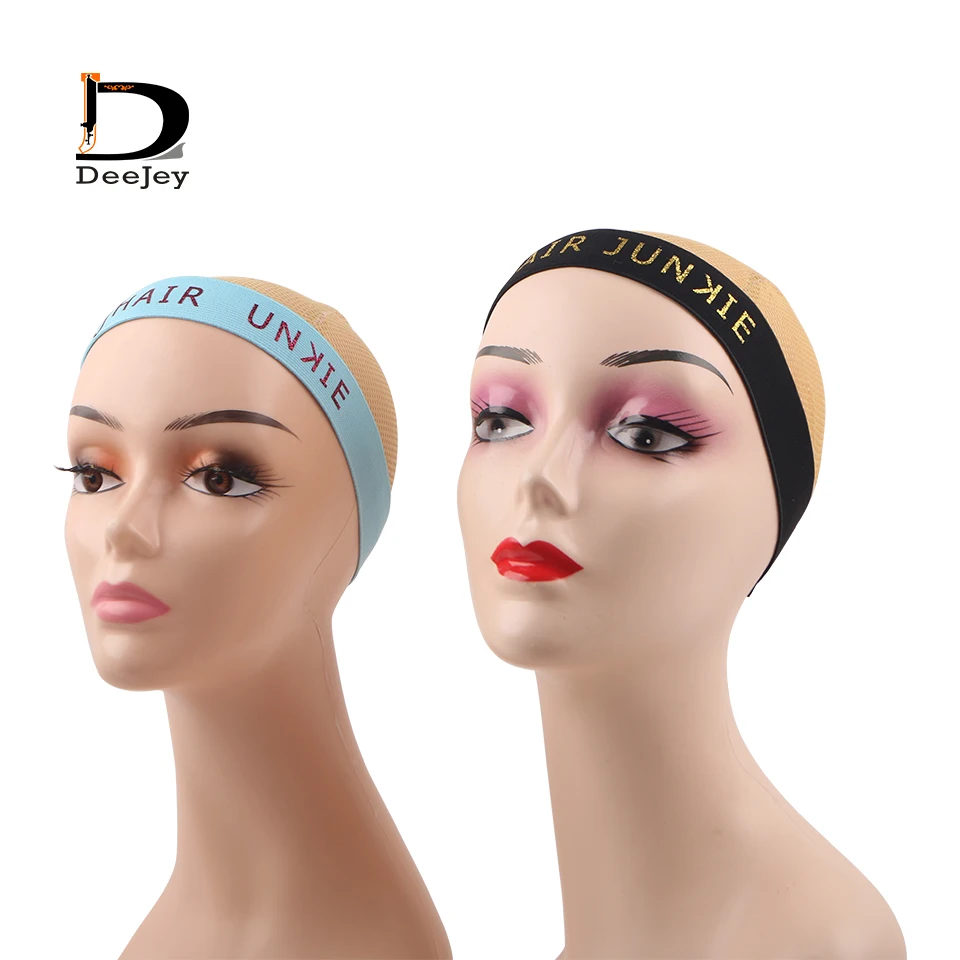 Custom logo gold silver glitter printing melt lace elastic wrapping edge control band frontal adjustable head band