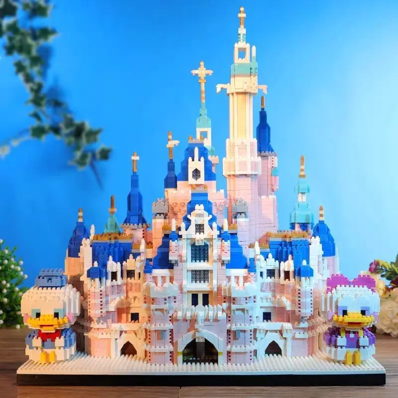 6300Pcs + Giấc Mơ Truyện Ma Thuật Disney Xây Dựng Lâu Đài Khối Kiến Trúc Mô Hình Mini Gạch Xây Dựng Đồ Chơi Anime Quà Tặng Cho Trẻ Em 7822