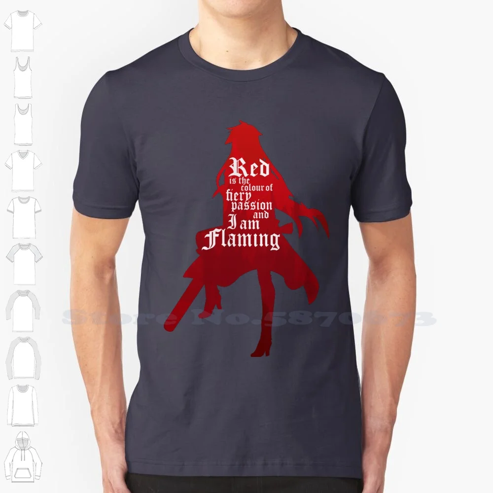 Red 100% Cotton T-Shirt Butler Ciel Sebastian Laughter Quotes Scythe Grell Phantomhive Red