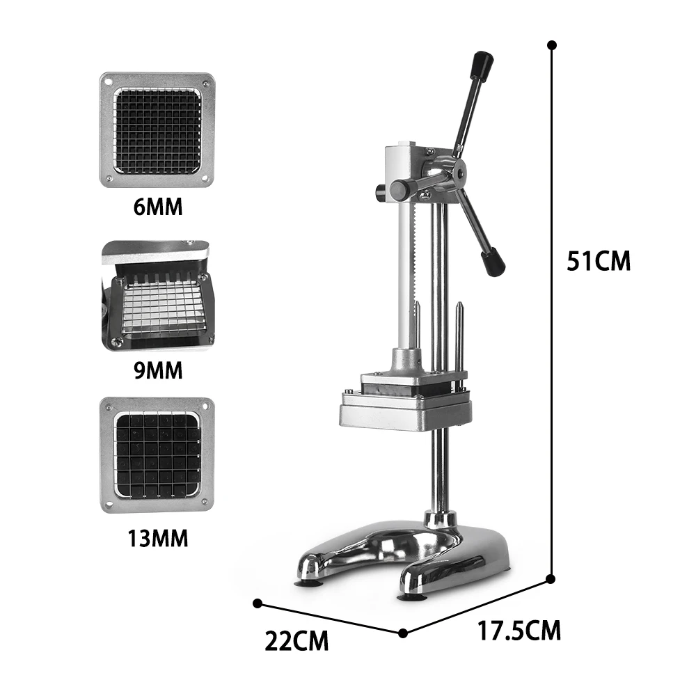 ITOP Vertikale Kartoffel Chip Schneider Kartoffel Karotte Schreddern Maschine Französisch Frites Cutter Gemüse Obst Werkzeuge 6mm 9mm 13mm