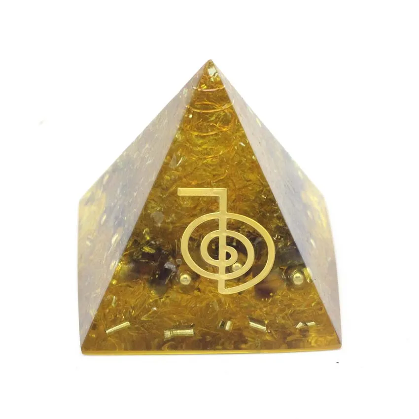 

KFT Natural Healing Crystal Orgonite Pyramid Muladhara Chakra Orgonite Pyramid Decoration Yoga Meditation Energy Generator