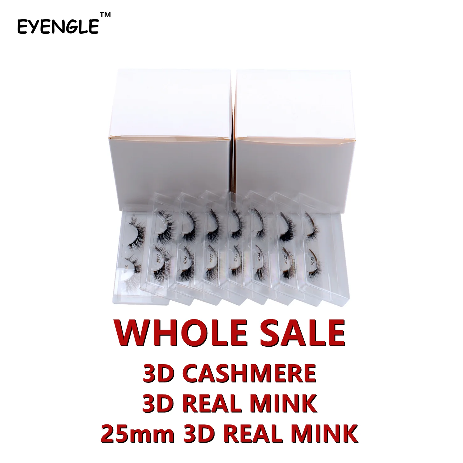 EYENGLE 50/80/100pairs False Eyelashes Wholesale Natural Fluffy Extensions Lashes Volume Wispies Reusable Eyelash Makeup Makeup