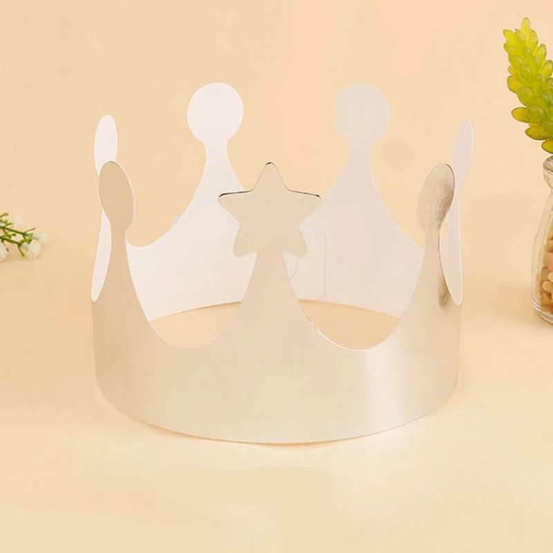 30/10Pcs Gold Silver Birthday Party Hats Paper Crown Kids Birthday Party Supplies Party Crown Hat Cap Celebration Wedding Decor