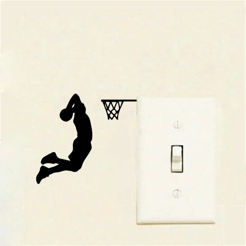 Basketball Player Fashion Creative Vinyl Switch Sticker Decoration Bedroom Wall Decal 5WS0072