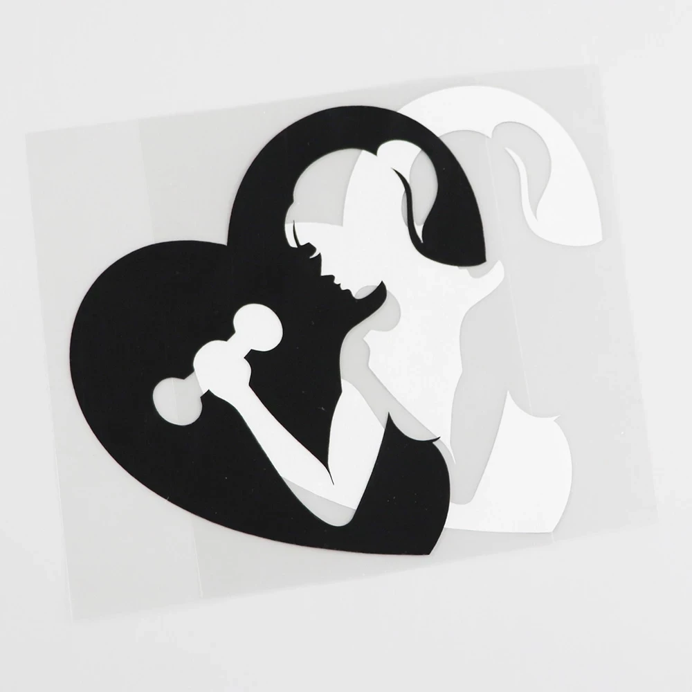 11.6CMX12.5CM Gym Fitness Club Sport Beauty Girl Vinyl Car Sticker