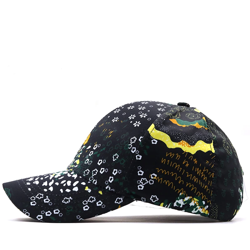 New Trendy Graffiti Pattern Cappellino Baseball Cap Black Hip Hop Hats For Men Women Snapback Face Caps Gorras Para Hombre