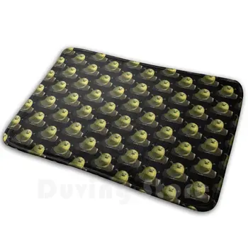 Shrully Mat Rug Carpet Anti-Slip Floor Mats Bedroom Green Sully Monster Meme Funny Cartoon Character Morph Face Ears Shrek