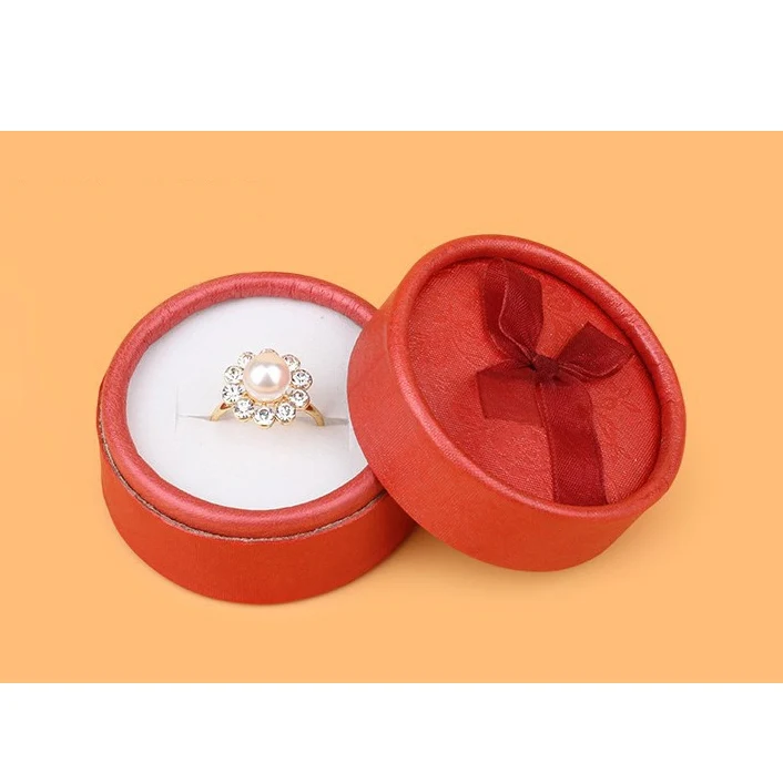 New Round bowknot Jewelry Box For Earring Ring Display Jewelry Organizer Gift Boxes Jewellery Case Wedding Packaging