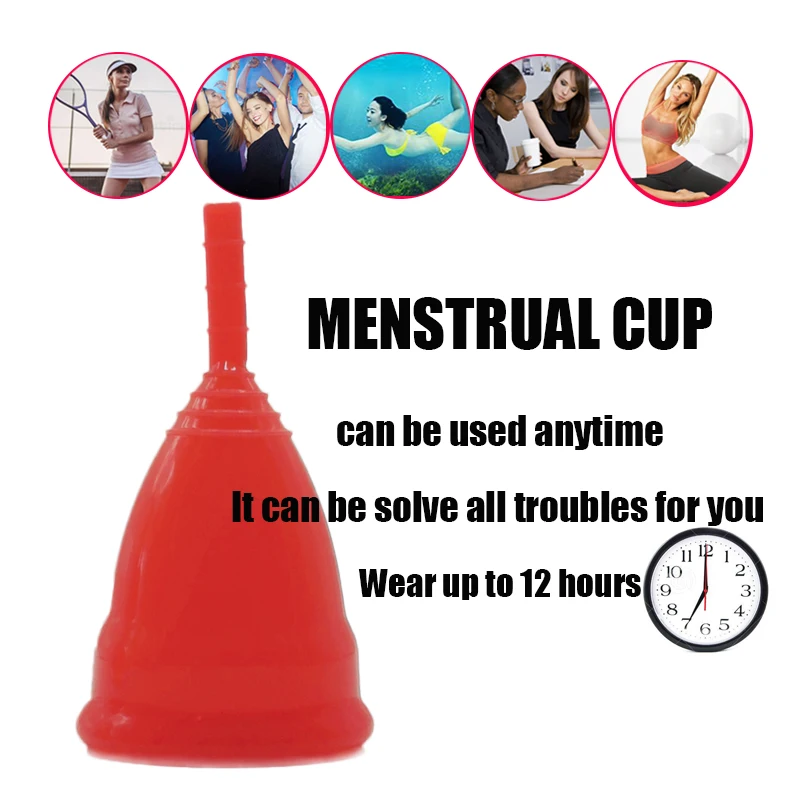 Copa Menstrual de silicona médica para mujer, vasos menstruales de higiene femenina, reutilizables, recolector de período S + L, 3 unids/lote