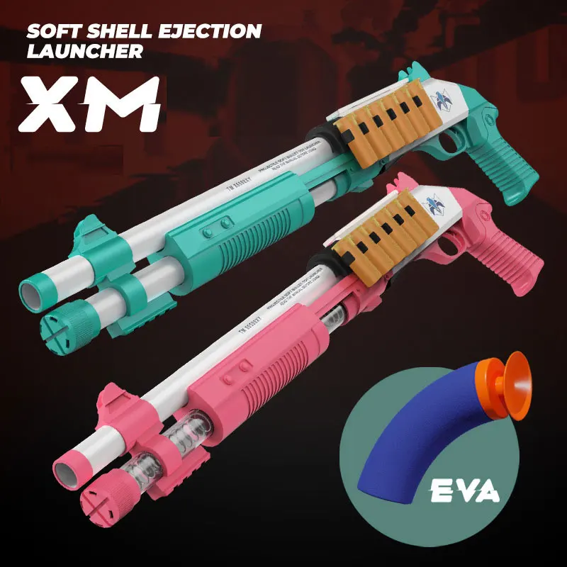 XM1014 Soft Shell Ejection Launcher Toy Rifle Gun Foam Dart Pistol Model Manual Plastic Blaster Armas For Kid Adult Outdoor Game