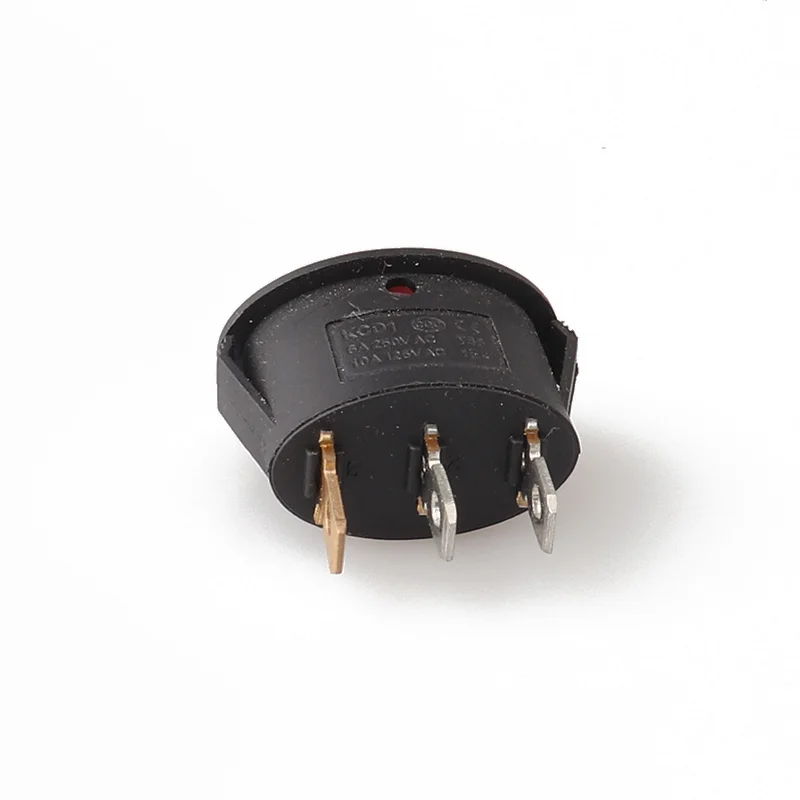 KCD6-101 3color 3 Pin Boat Switch SPST I/O Snap-in Rocker Position Switch Black Red