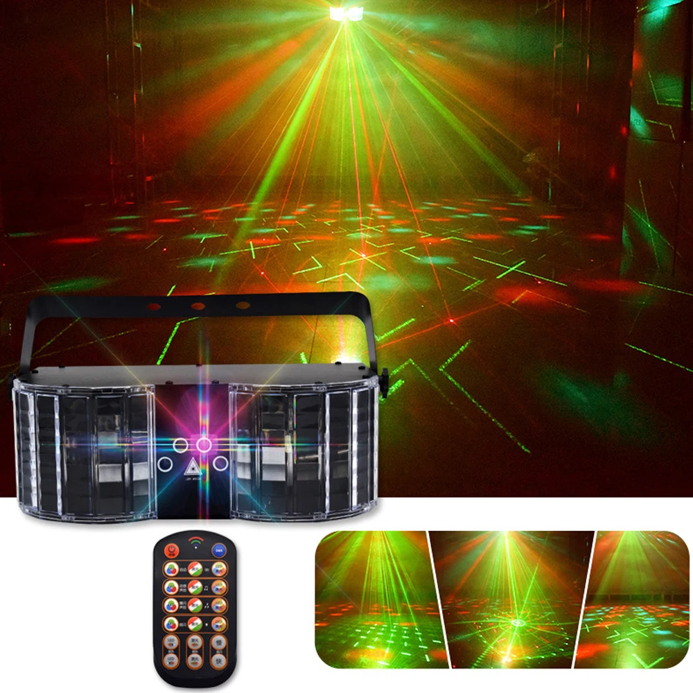 Lumière LED avec télécommande DMX RGBW, lumière Laser RG Disco DJ, éclairage de scène, fête, Club de danse, mariage, papillon