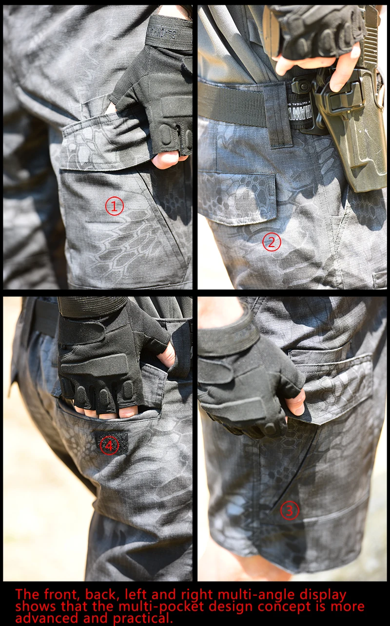 HAN WILD Shorts Tácticos Camuflaje Impermeables con Bolsillos Verano - imagen 5