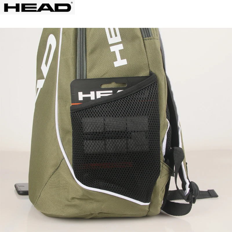 New HEAD Tennis Backpack Dark Green Men Women 2 Pack Head Tennis Racket Bag Professional Polyester PU Tenis De Padel Storage Bag